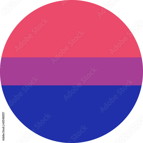 Bisexual movement LGBT, flat round flag. Symbol of sexual minorities, gays and lesbians. Png illustration.