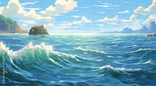 The ship bobbed up and down on the gentle waves, its mast reaching towards the sky like a silent sentinel guarding the secrets of the deep.