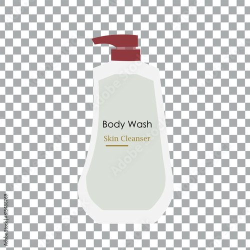  Body Wash, Skin Cleanser Concept Design on Checkerboard Transparent Background