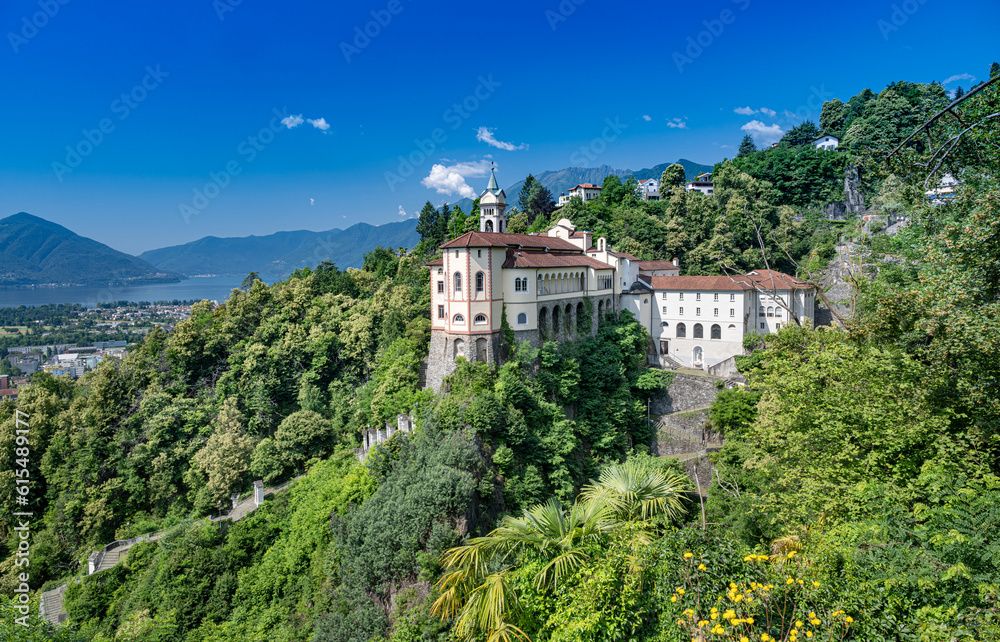 Capuchin monastery, pilgrimage church Madonna del Sasso, Orselina, Locarno, Ticino, Switzerland