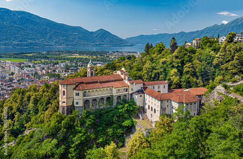 Capuchin monastery, pilgrimage church Madonna del Sasso, Orselina, Locarno, Ticino, Switzerland photo