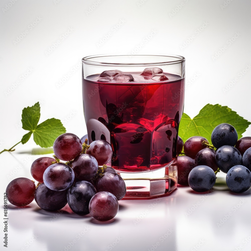 Grape juice isolated on white background. Generative AI