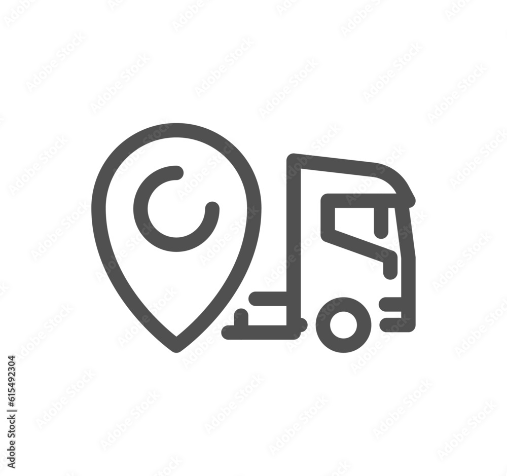 Truck logistics related icon outline and linear vector. Truck logistics related icon outline and linear vector.