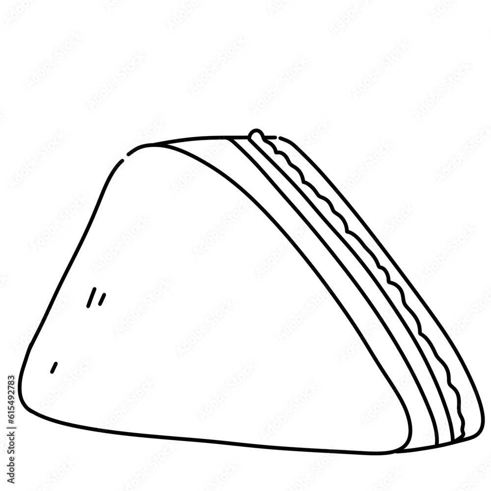 sandwich breakfast cute illustration  outline