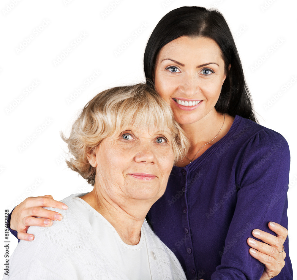 Portrait of Mother and Daughter Hugging