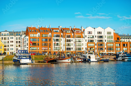 Obraz na płótnie Boats in Gdansk w salonie