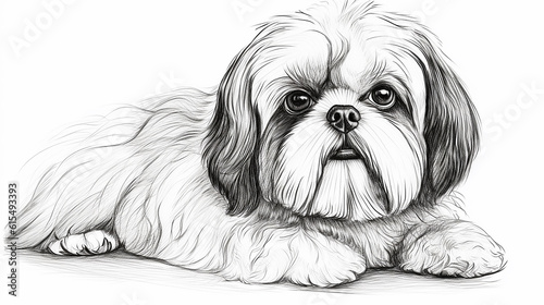 desenho de cachorro sem cor para pintar photo