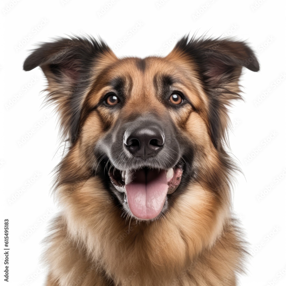 Dog on White Background generative AI Dog on White Background generative AI