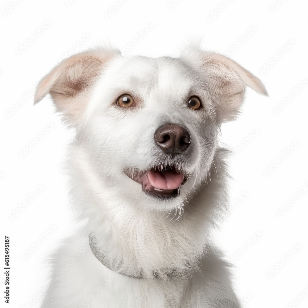 Dog on White Background generative AI