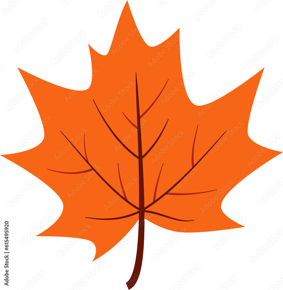 Autumn fall leaves decoration element, flat style illustration. Autumn fall leaves decoration element, flat style illustration.