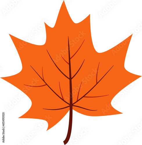 Autumn fall leaves decoration element, flat style illustration.