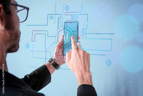Canvastavla Concept of artificial intelligence in office, technology and artificial intellig