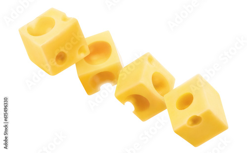 Delicious cheese cubes cut out