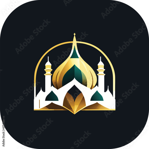 Mosque Modern Logo Design Vector Template, Luxury Muslim logo, Islam learning logo template, Vector illustration, symbol or icon template