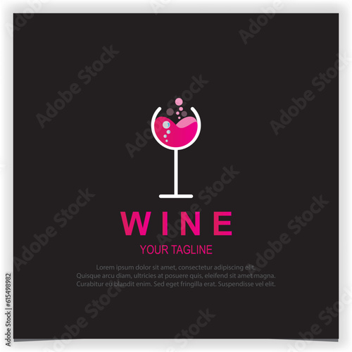 Wineglass Goblet Wine Drink Glass silhouette logo design creative premium elegant template vector eps 10