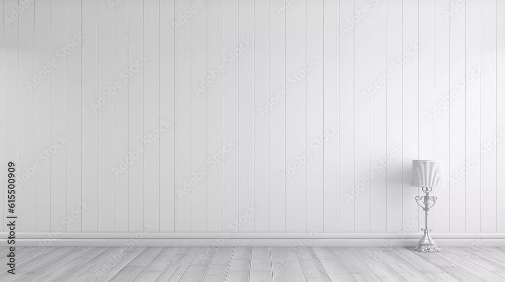 White Wooden Wall and Light Floor