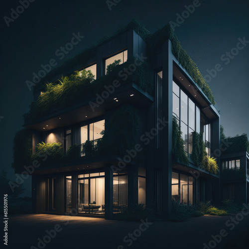Ecology Green Plant Concept Saving Energy Buildings, Generative Ai © Phoenix_Renders