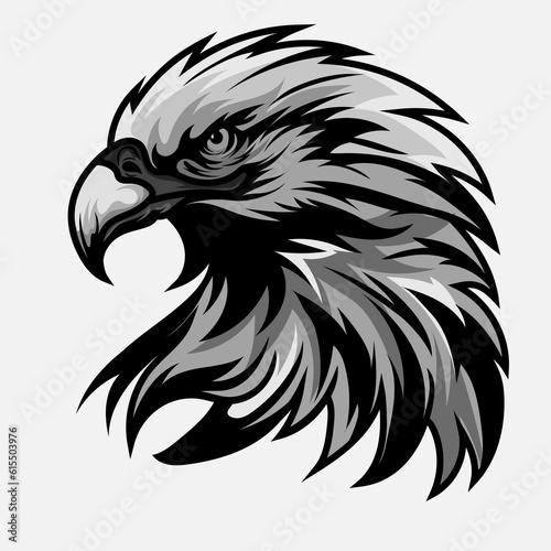 Eagle for tattoo or Tshirt design or outwear. Hunting style eagle background. Concept on white background isolated vector illustration