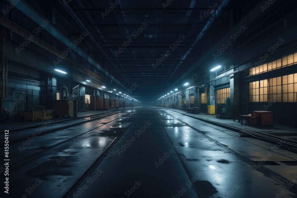 Dark Abandoned Factory Interiors with Industrial Ambiance Dark Abandoned Factory Interiors with Industrial Ambiance
