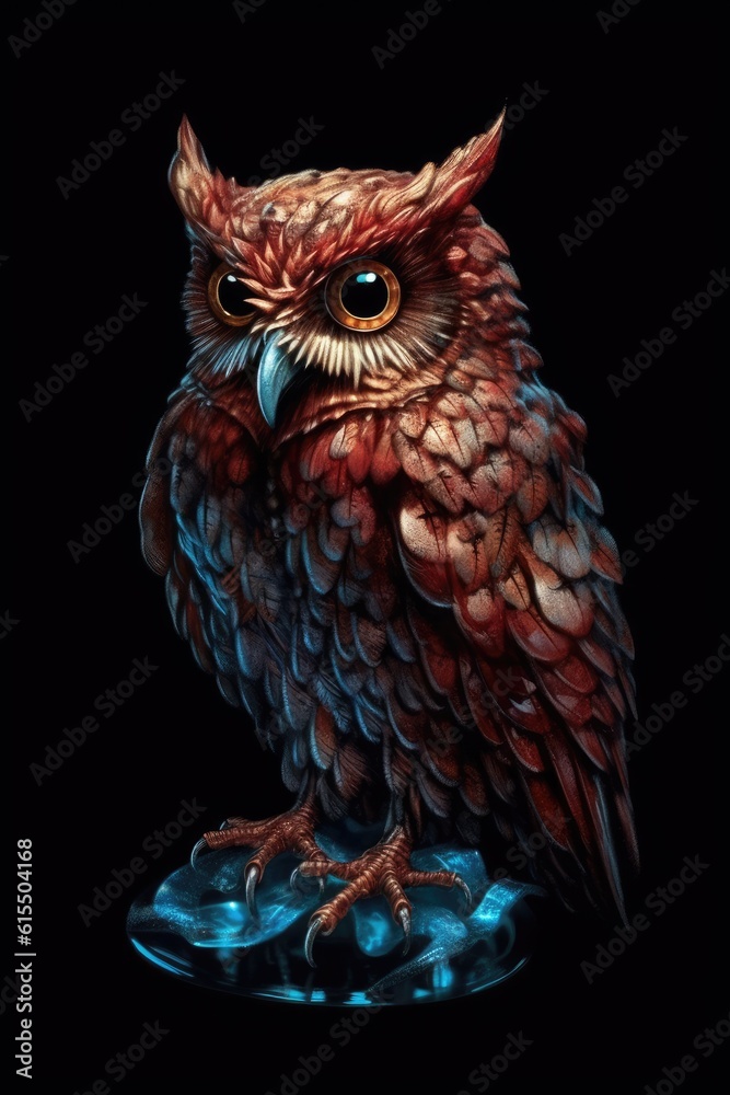 Obraz premium A wise and mysterious owl perched on a transparent background.