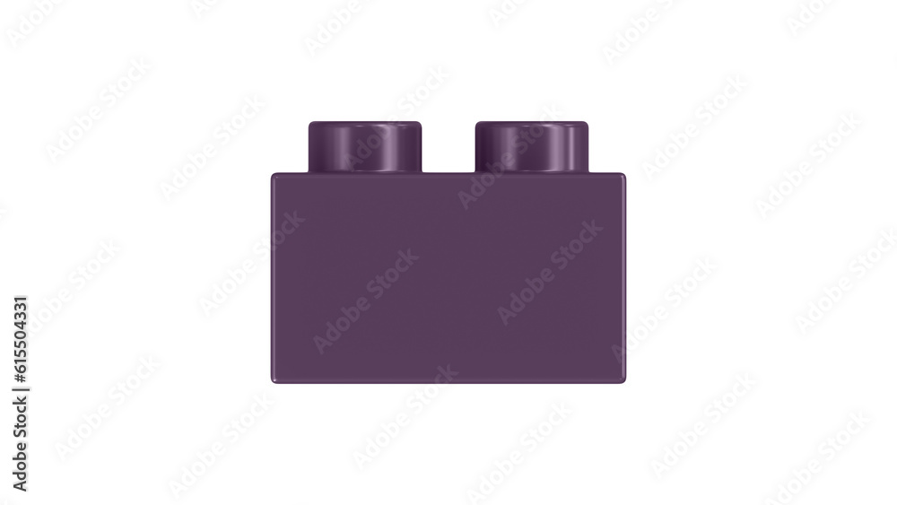Plum Purple Block Isolated on a White Background. Close Up View of a Plastic Children Game Brick for Constructors, Side View. High Quality 3D Render with a Work Path. 8K Ultra HD, 7680x4320 Plum Purple Block Isolated on a White Background. Close Up View of a Plastic Children Game Brick for Constructors, Side View. High Quality 3D Render with a Work Path. 8K Ultra HD, 7680x4320