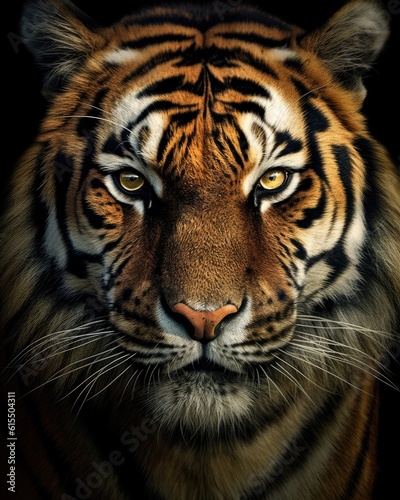 A powerful and fierce tiger on a transparent background. Generative AI. © kept