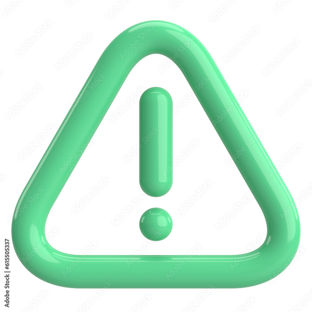Warning sign. Exclamation mark. 3D illustration. Warning sign. Exclamation mark. 3D illustration.