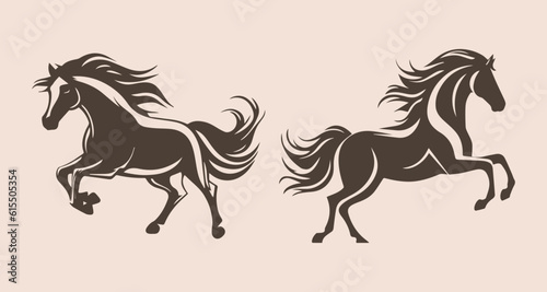 set of horses face logo