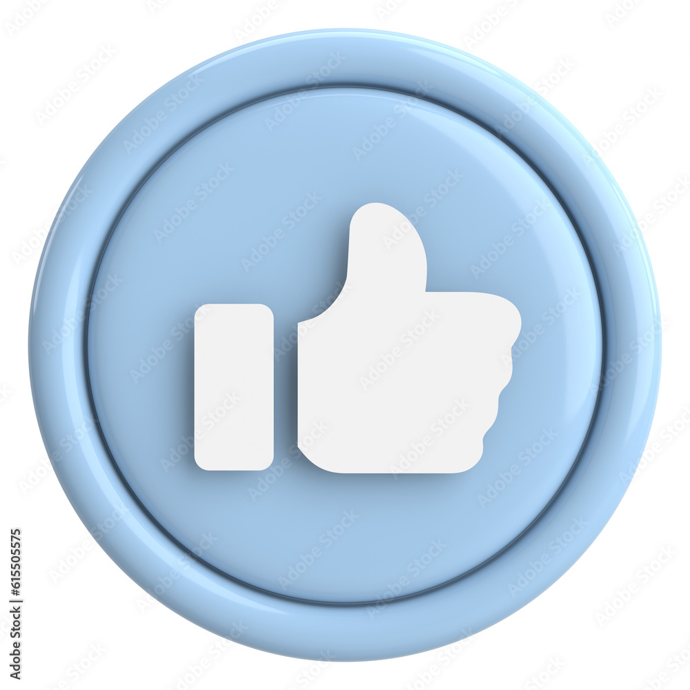 Like button. Like icon. 3D illustration. Like button. Like icon. 3D illustration.
