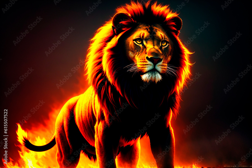 Naklejka premium Animal portrait art illustration. Generative ai.