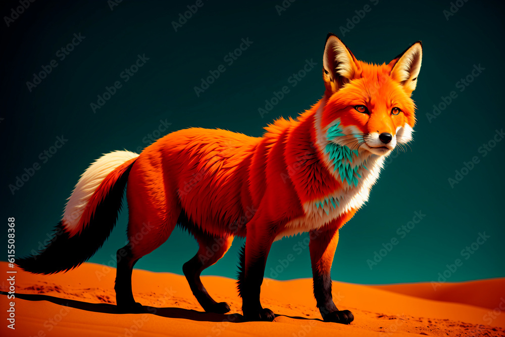 Fototapeta premium Animal portrait art illustration. Generative ai.
