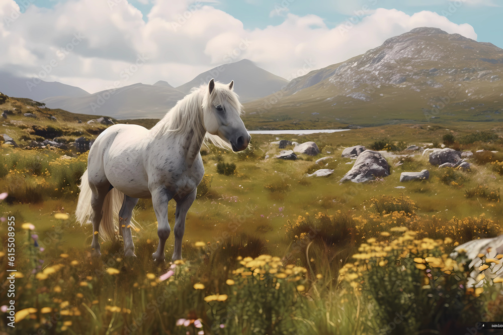 Connemara pony - Ireland - Connemara ponies are hardy and versatile, originating from Ireland and excelling in various equestrian disciplines (Generative AI) Connemara pony - Ireland - Connemara ponies are hardy and versatile, originating from Ireland and excelling in various equestrian disciplines (Generative AI)