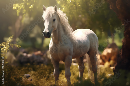 Curly horse - United States - Curly horses have a unique curly coat that can be hypoallergenic, making them suitable for riders with allergies (Generative AI)