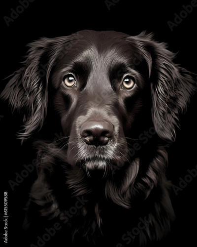 Portrait chien animaux : Tête d'un chien noir qualité studio photo © simon