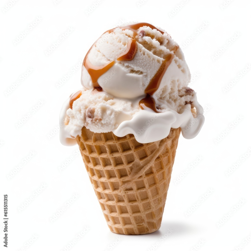 Delicious ice cream cones with various flavors and toppings Delicious ice cream cones with various flavors and toppings
