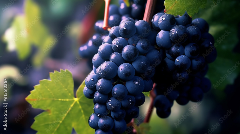 grapes on vine HD 8K wallpaper Stock Photographic Image