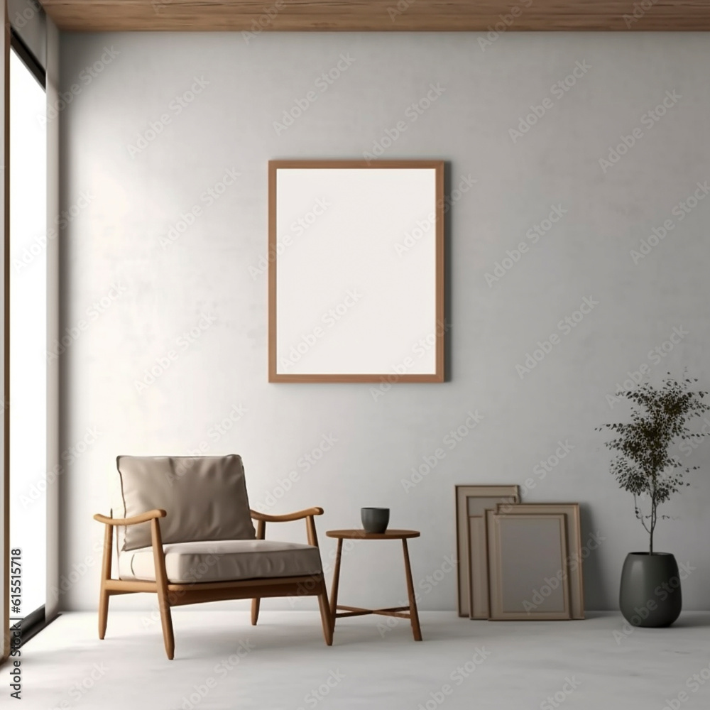 Interior scene with frame - Generative AI Interior scene with frame - Generative AI