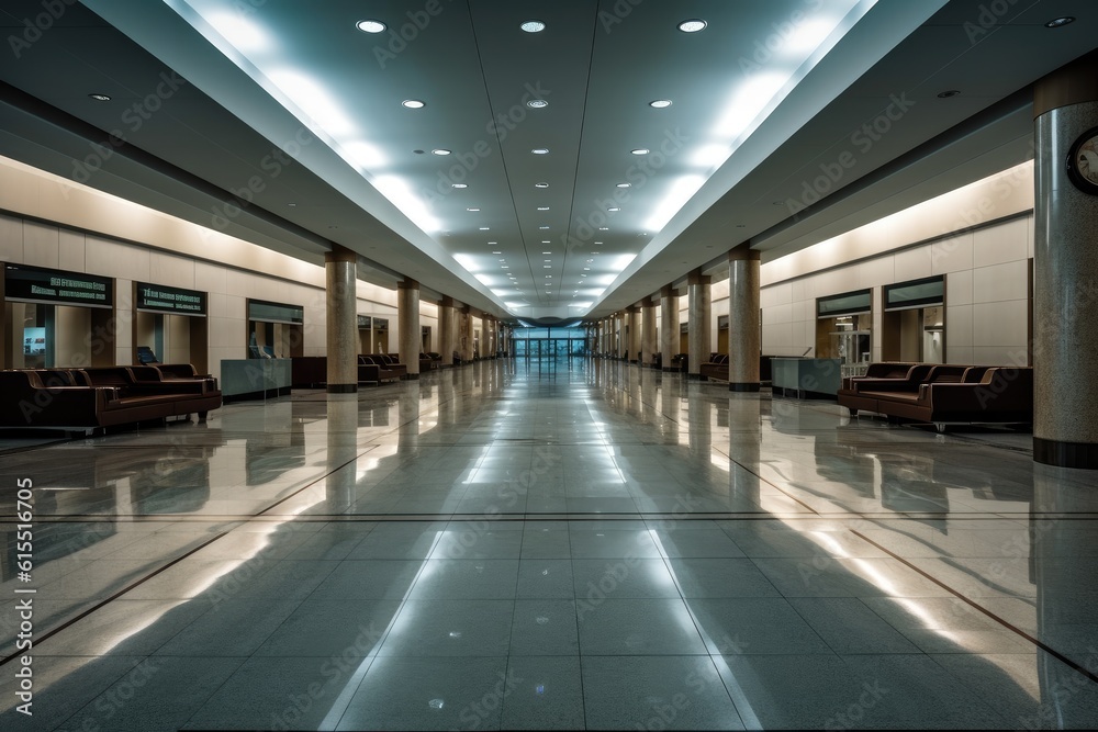 Empty clean airport terminal Empty clean airport terminal