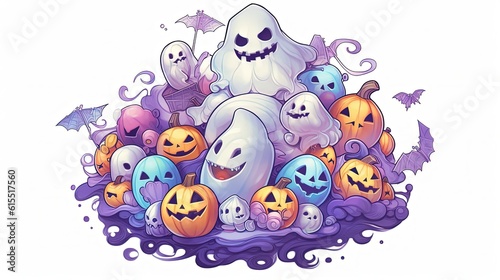 Elements of Halloween seasonal celebration