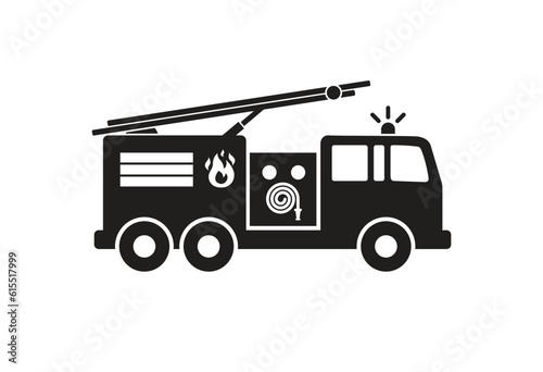 Fotografie, Tablou simple firetruck silhouette icon