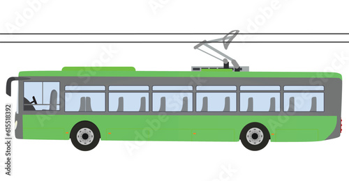 Green city trolleybus. vector illustration
