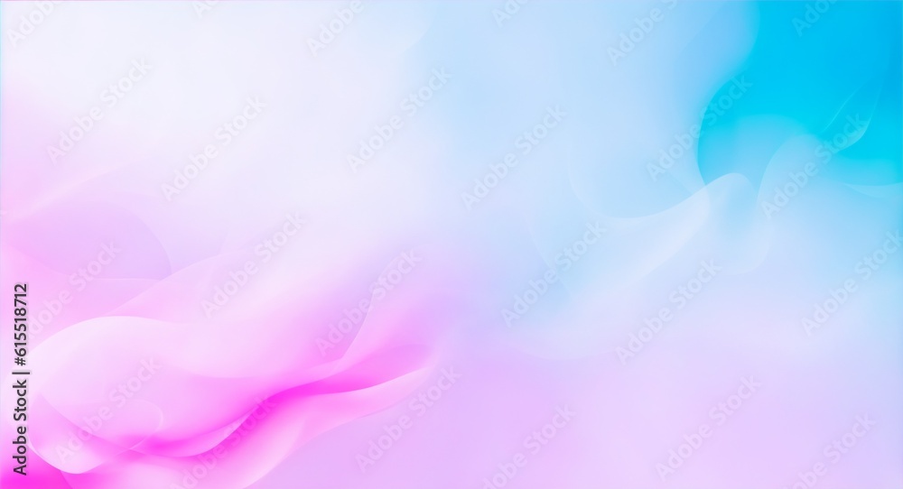 A beautiful light blue background with white smoke trailing across the floor with pink lighting. Abstract background for presentation - obrazy, fototapety, plakaty 