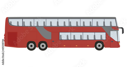 Red  tourist bus. vector illustration