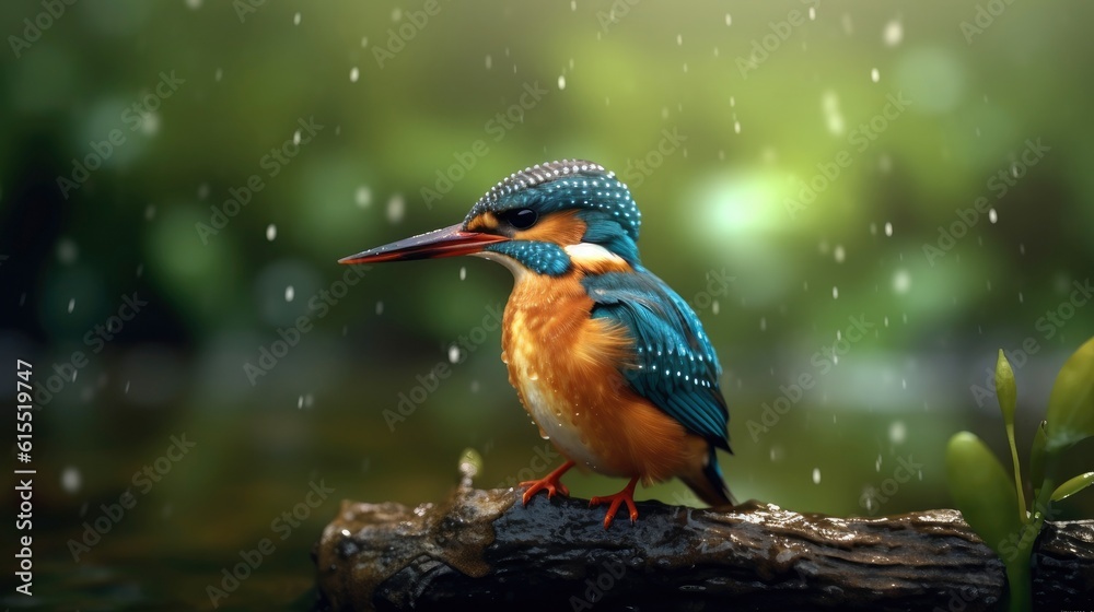 Fototapeta premium Generative AI, Common Kingfisher