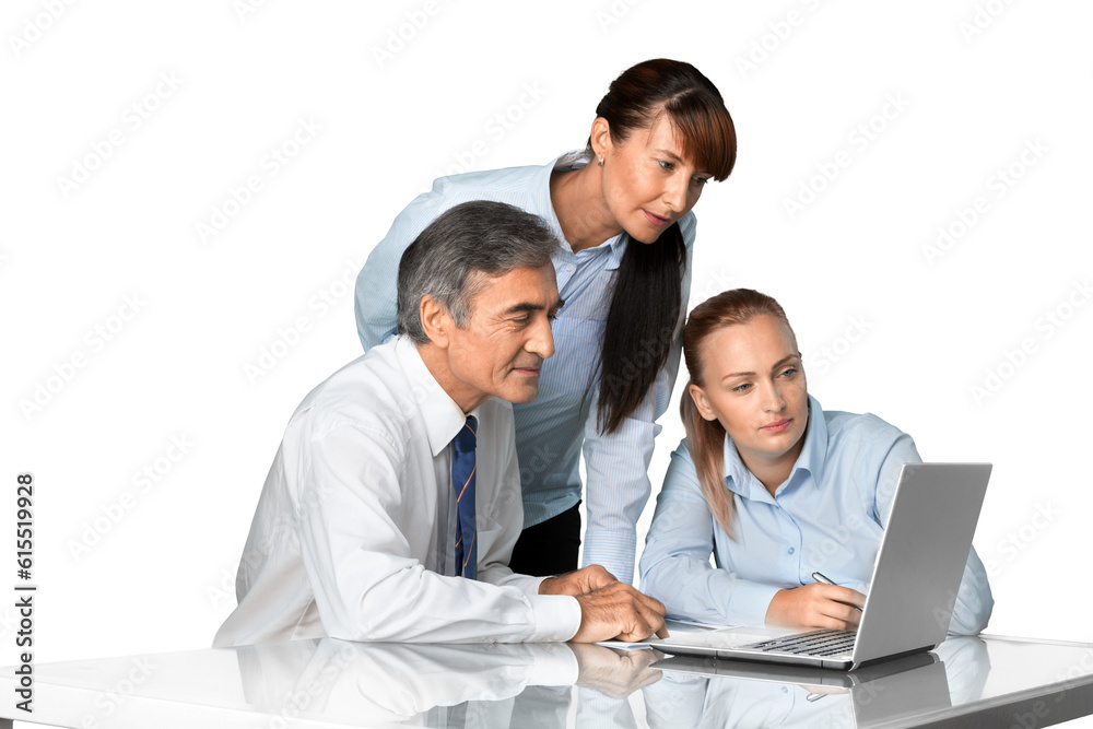 Portrait of Business People Working with Laptop Portrait of Business People Working with Laptop