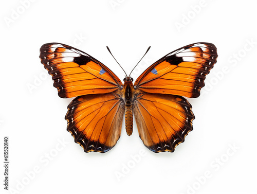 Illustration of a beautiful butterfly isolated on white background. The flap is expanded showing the entire pattern on the flap.