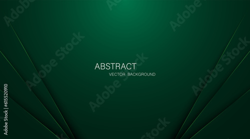 Abstract dark green background with green glowing lines, free space for design.
