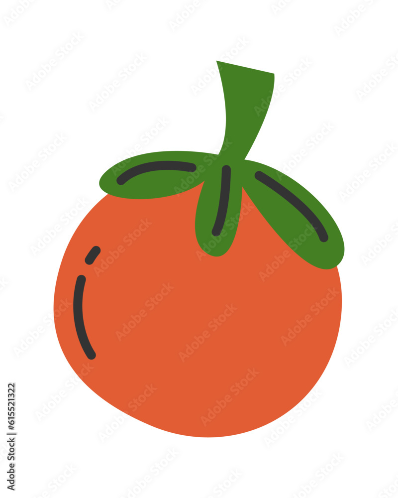 Fresh red tomato. Flat cartoon style vector illustration isolated on white background. Fresh red tomato. Flat cartoon style vector illustration isolated on white background.