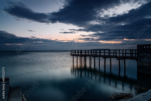 sunset over Lake Trasimeno, Lake Trasimeno, Perugia, Umbria, Italy, Western Europe, Europe