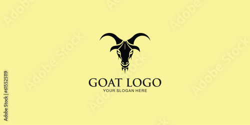 Simple goat logo design with modern concept premium vector